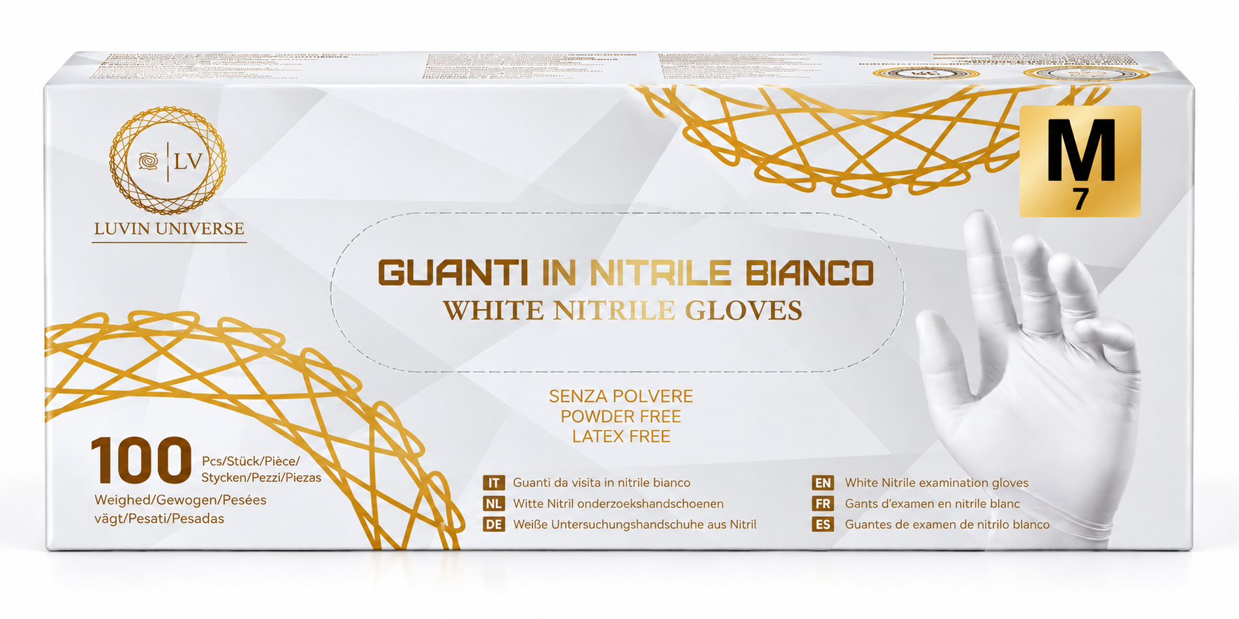 White LUVIN UNIVERSE nitrile gloves wholesale