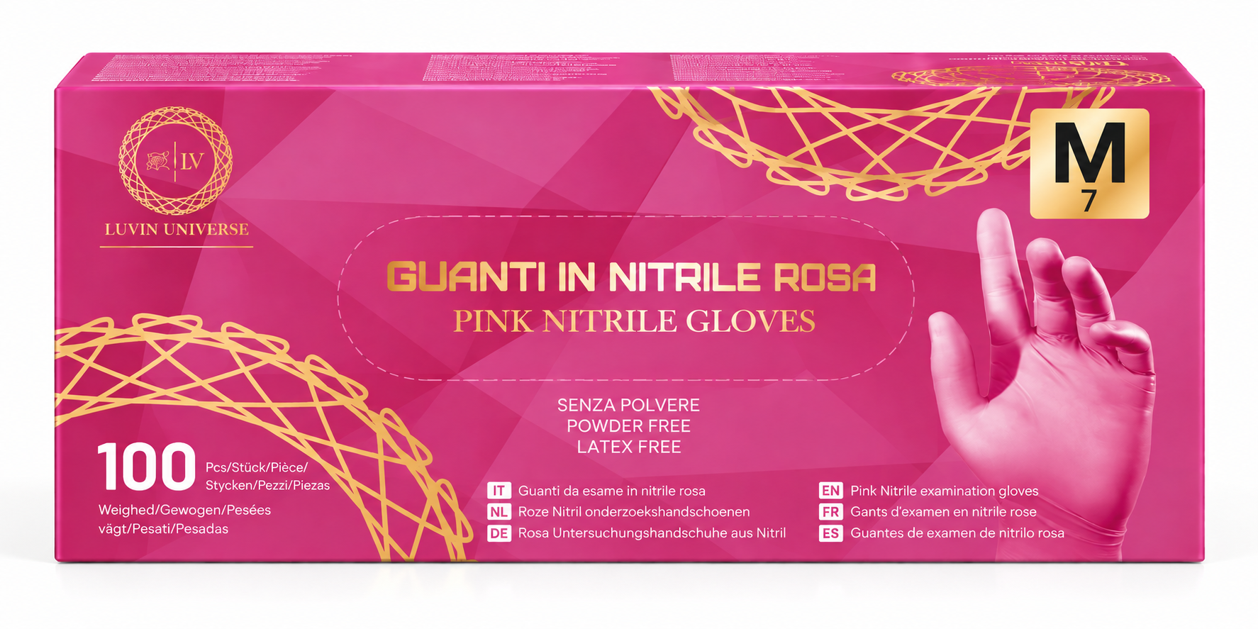 Pink LUVIN UNIVERSE nitrile gloves wholesale